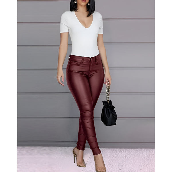 Pantalon Féminin Effet Cuir