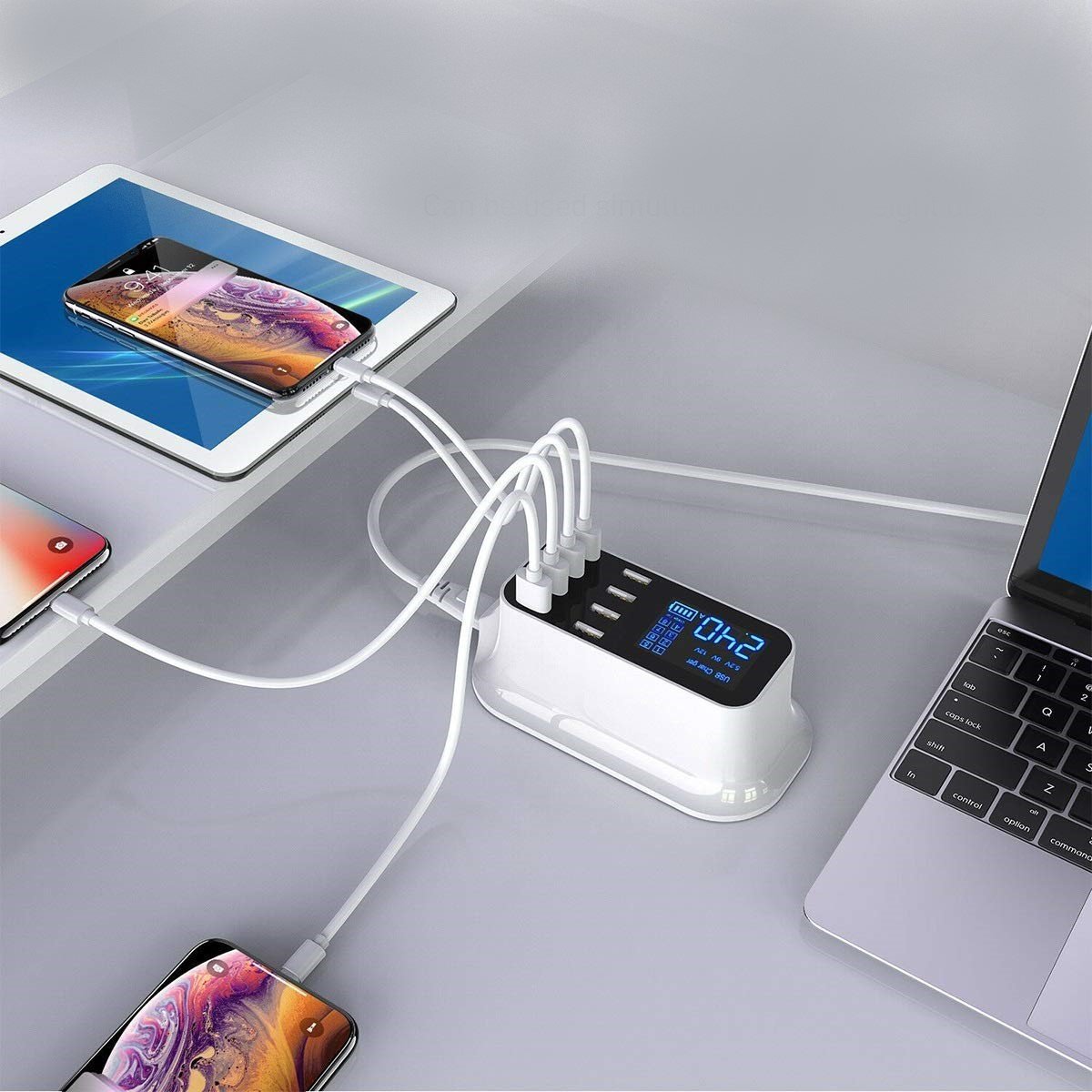 Chargeur Usb 8 Ports 3.0 : Avec Affichage Lcd