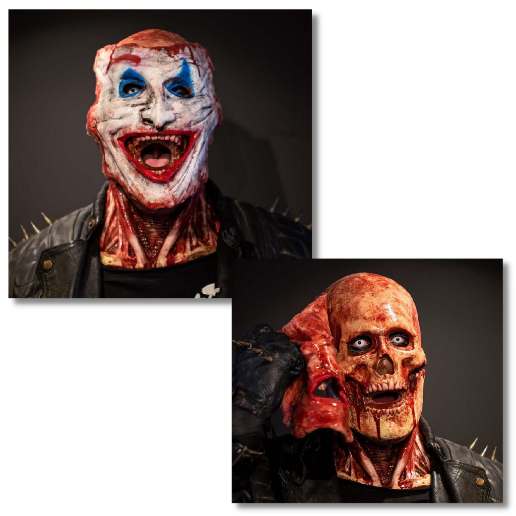 Double masque d'horreur réaliste d'Halloween
