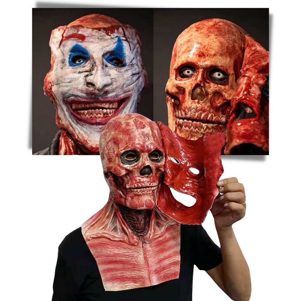 Double masque d'horreur réaliste d'Halloween