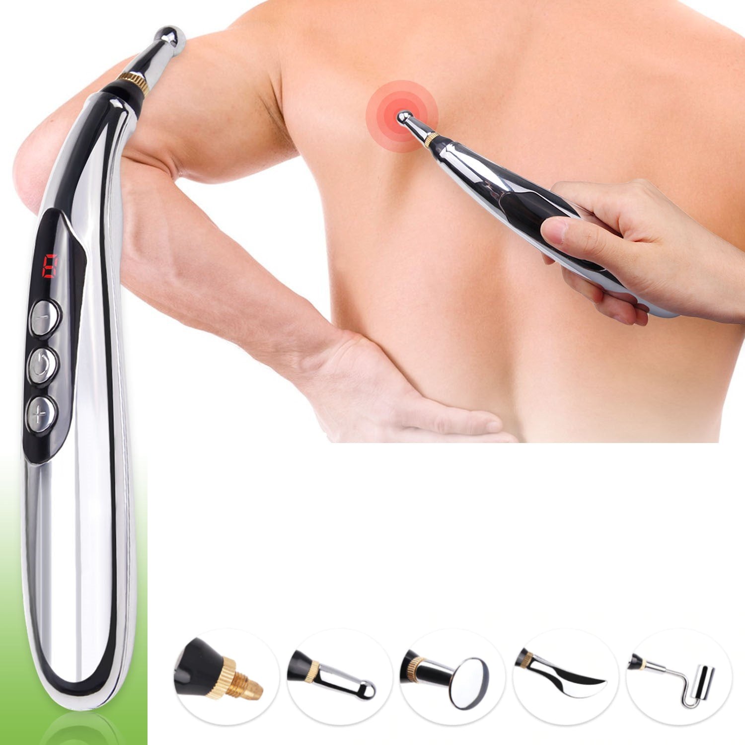 Stylo d'acupuncture usb rechargeable électronique : De 9 commandes d'intensité réglables