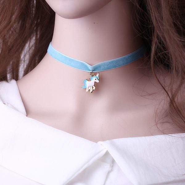 Pendentif Licorne Bleu