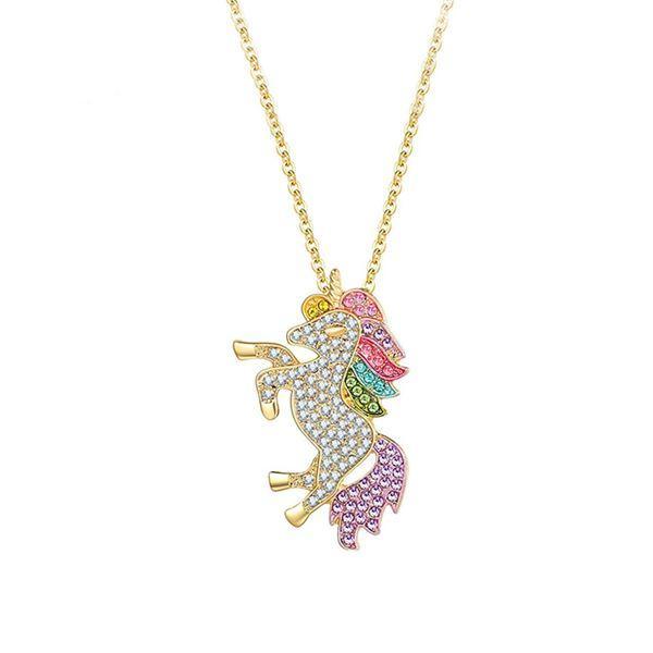 Collier Licorne Divin Doré