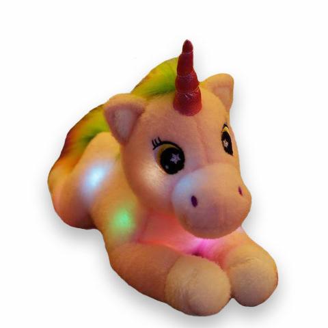 Peluche Licorne Lumineuse Mimi Rose