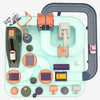 Puzzle jeu circuit de véhicules : Aventures écologiques et éducatives