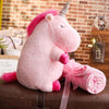 Peluche Licorne Rose et Plaid
