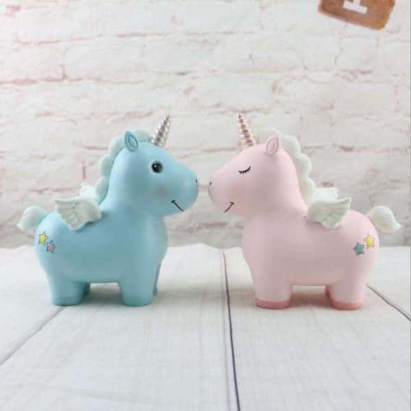 Tirelire licorne rose