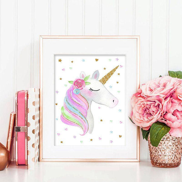 Toile Licorne Poussière d'Or