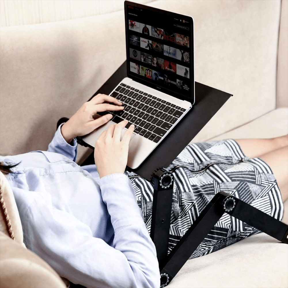 Support pour ordinateur portable : Ergonomique en aluminium (mouse pad inclus)