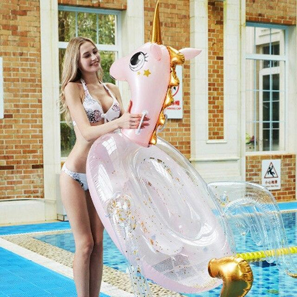 Bouée Licorne Rose Bonbon