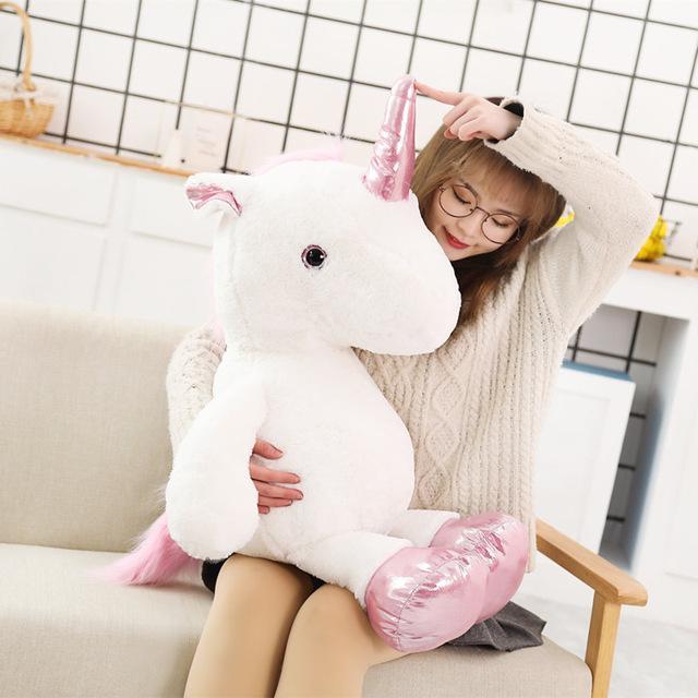Peluche Licorne XXL Doudou Géant Rose