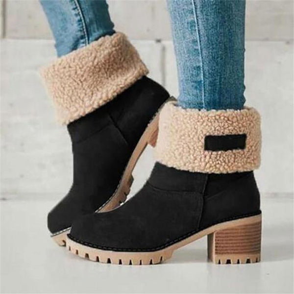 Bottines Chic Avec Fausse Fourrure