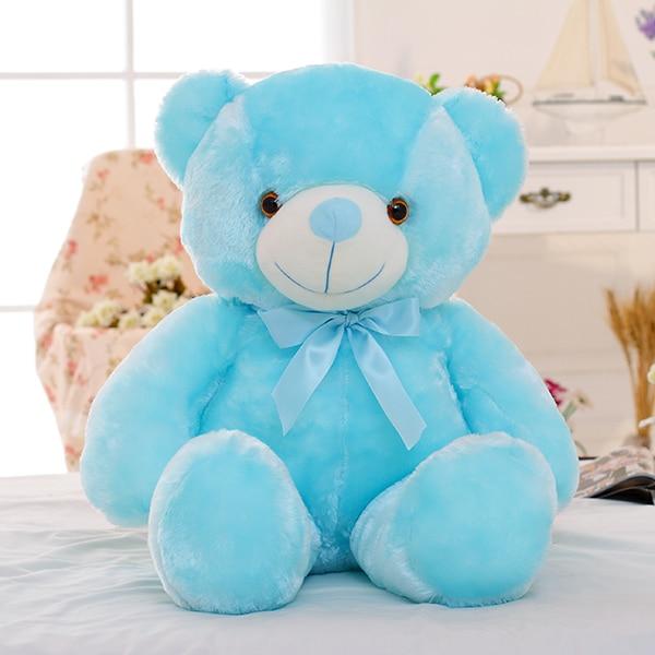 Peluche Ours Lumineux 50cm Bleu