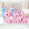 Peluche licorne en rose et bleu