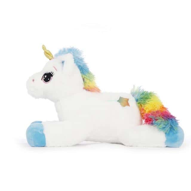 Peluche licorne lumineuse bleu