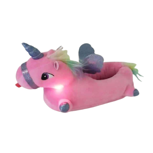 Chausson licorne rose lumineux