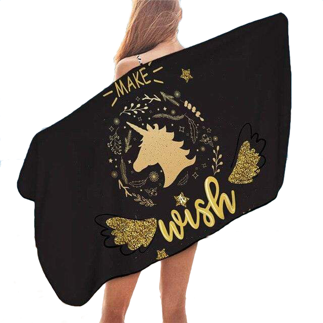 Serviette de Plage Licorne Fais un Voeu
