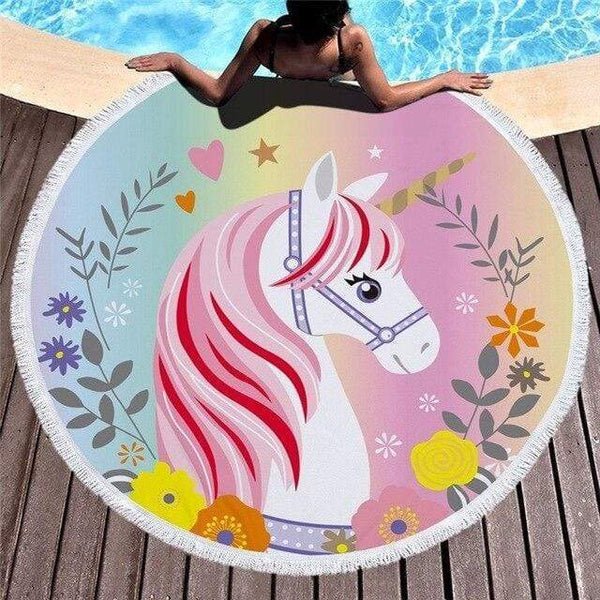 Serviette de Plage Licorne Magie Arc-en-ciel