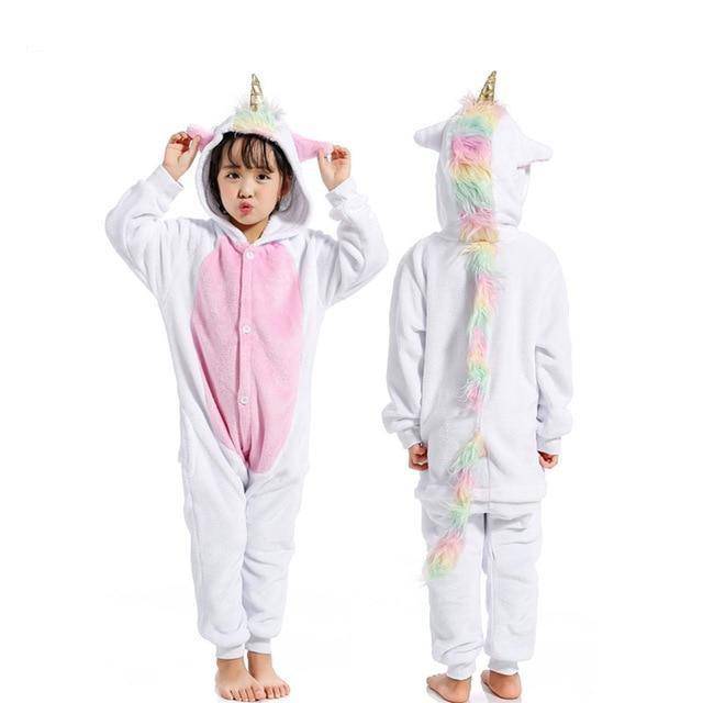 Combinaison Licorne Blanche et Rose 