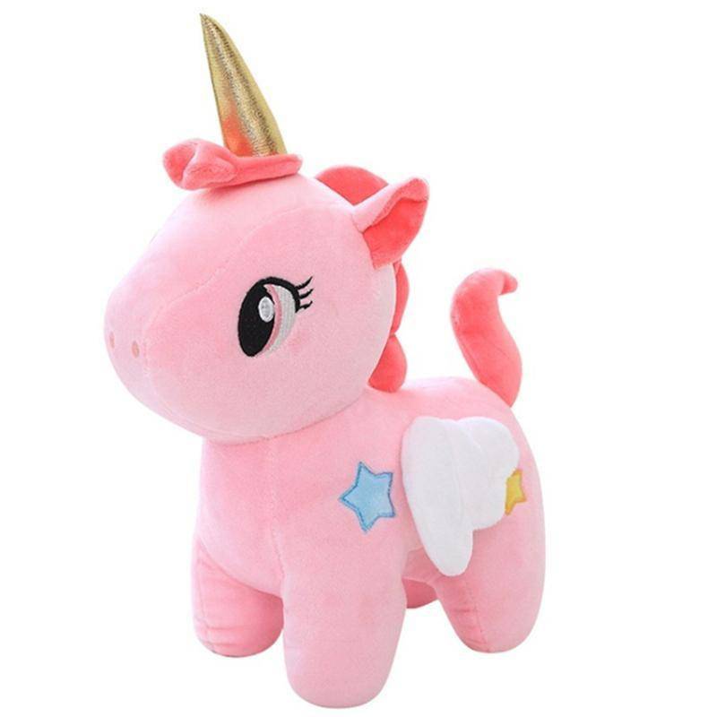 Peluche Licorne Avec Corne Dorée