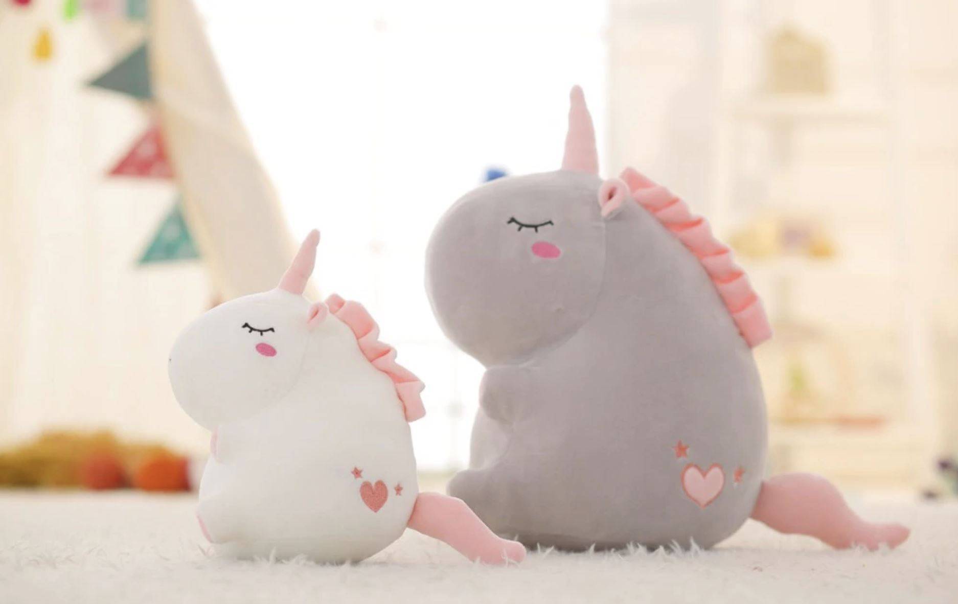 Peluche Licorne Dodue Rose